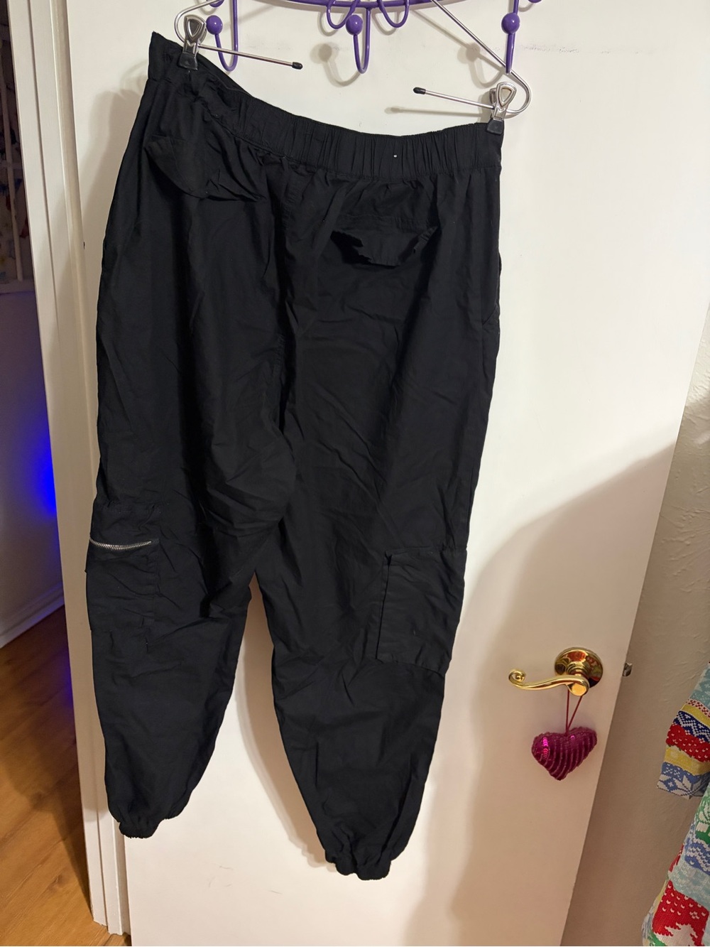🧡 1X Rue Black Cargo Jogger Pants with Zipper Details - Picture 10 of 13